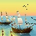 Rebuild your fleet with 12 different types of upgrades and go turn-based battle against boss pirate ships. Make your Caribbean journey a victorious one!